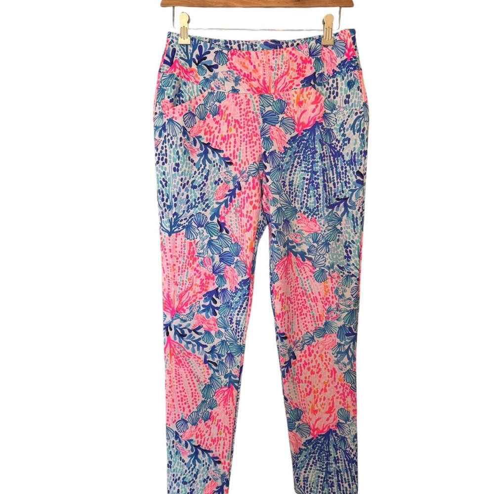 Lilly Pulitzer Pink and Blue Floral Cropped Pants
